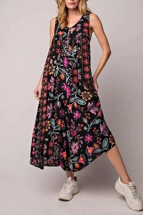 💃✨ Vintage Printed Loose Sleeveless Jumpsuit