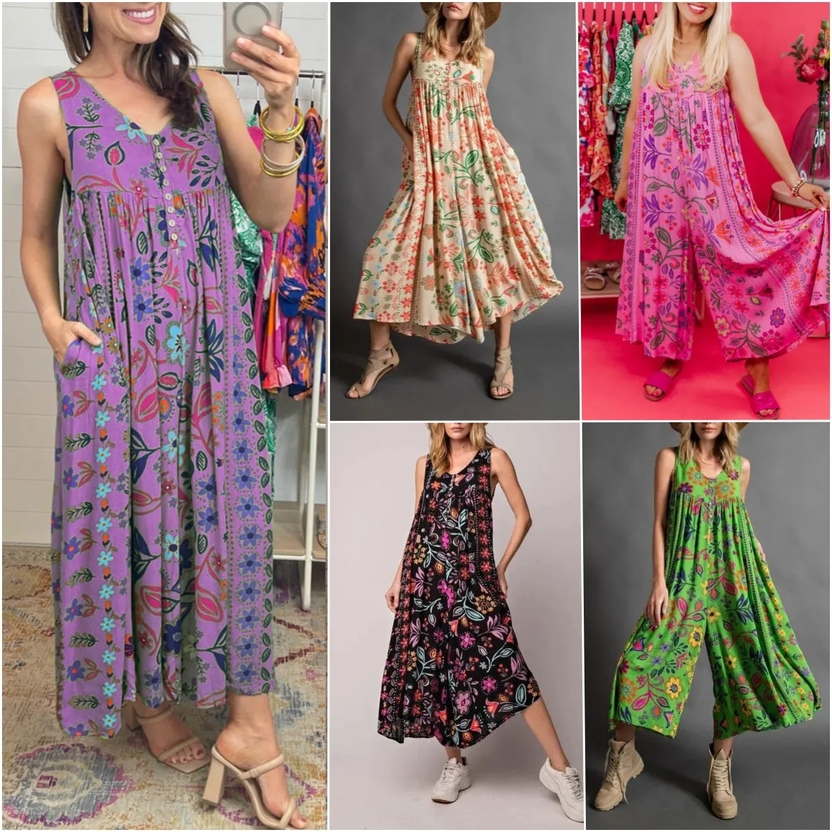 💃✨ Vintage Printed Loose Sleeveless Jumpsuit