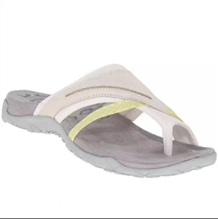 2024 New Comfortable Pinch Toe Flat Bottom Colored Women's Sandal Slippers