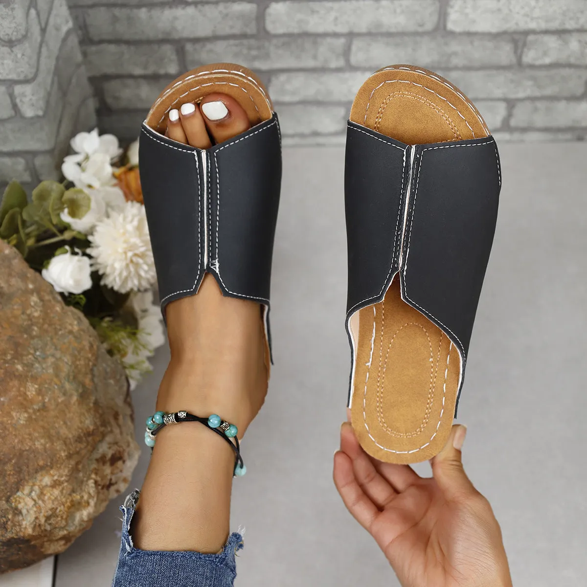 2024 New Comfortable Wedge Simple Women Sandals