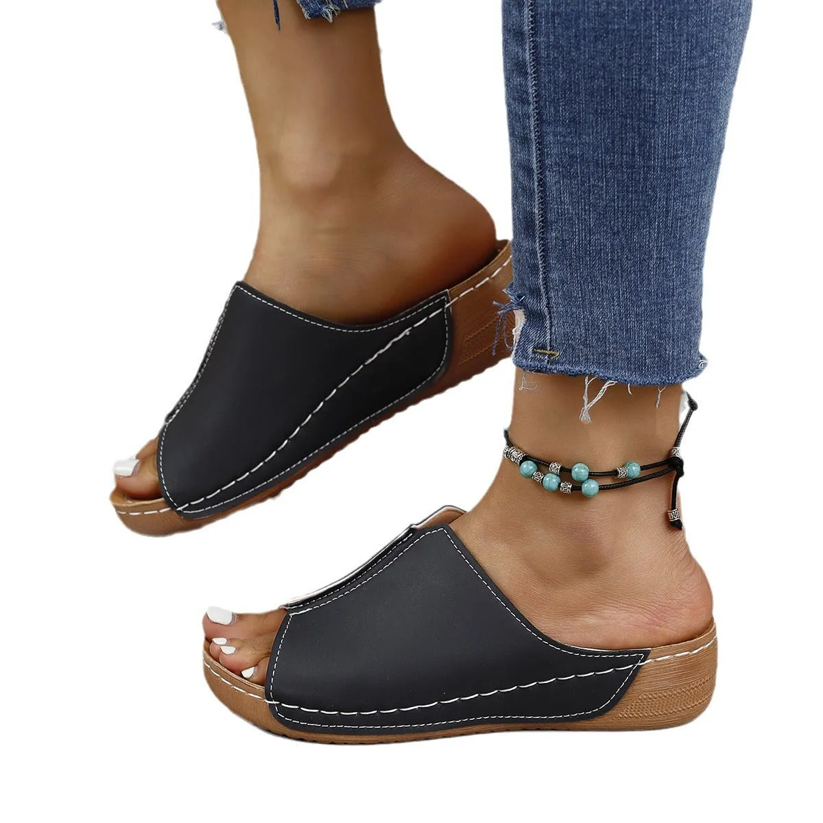 2024 New Comfortable Wedge Simple Women Sandals