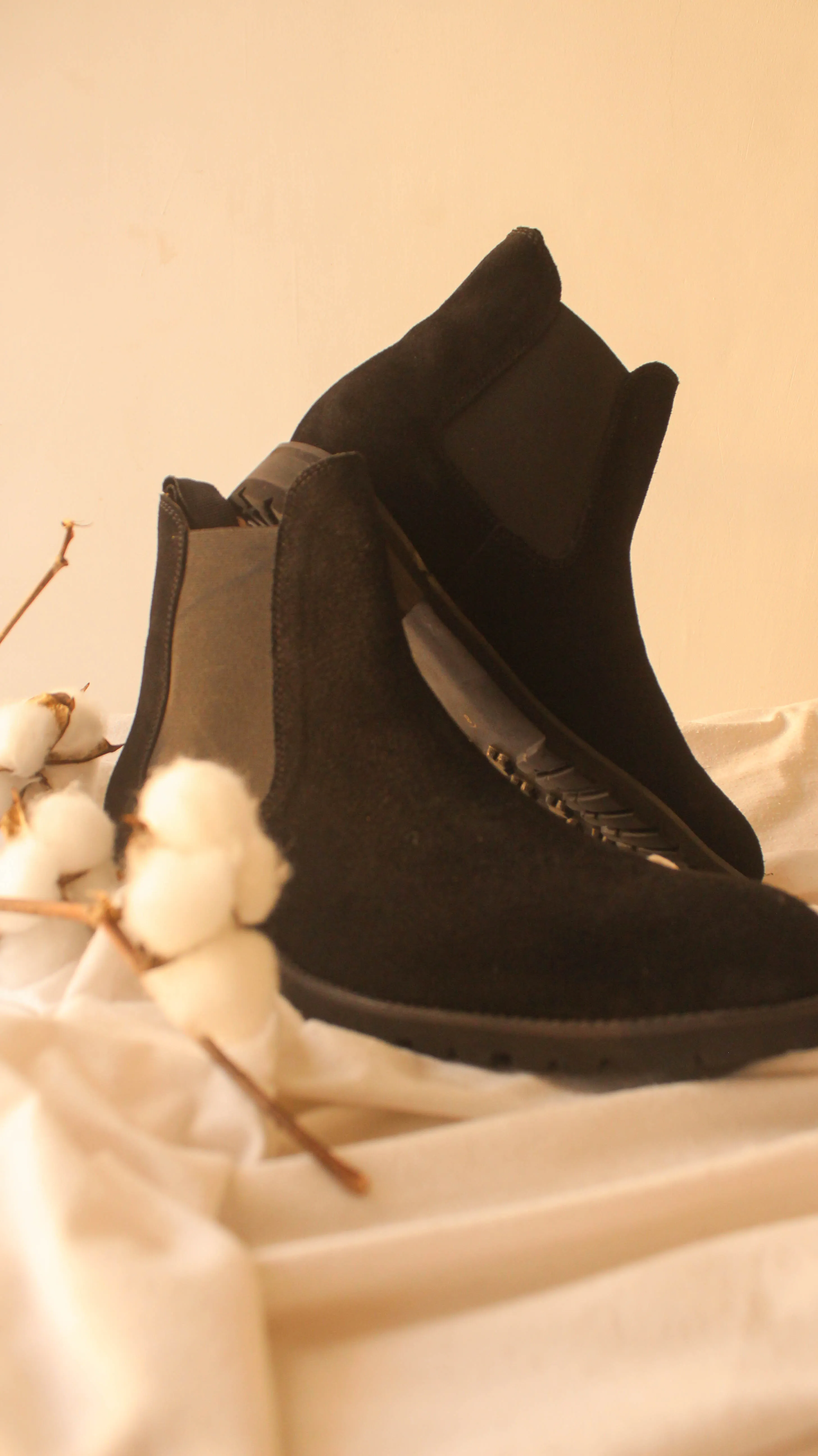 Black Suede Leather Ferneto Chunky Chelsea Boots - Hiking and Trekking Boots
