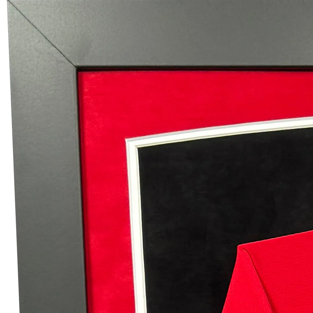 Bobby Hull Signed HOF 1983 Chicago Red Custom Suede Framed hockey Jersey (JSA)