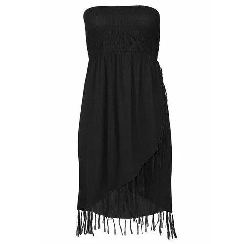 Bohemian Strapless Tassel Bikini Cover Up