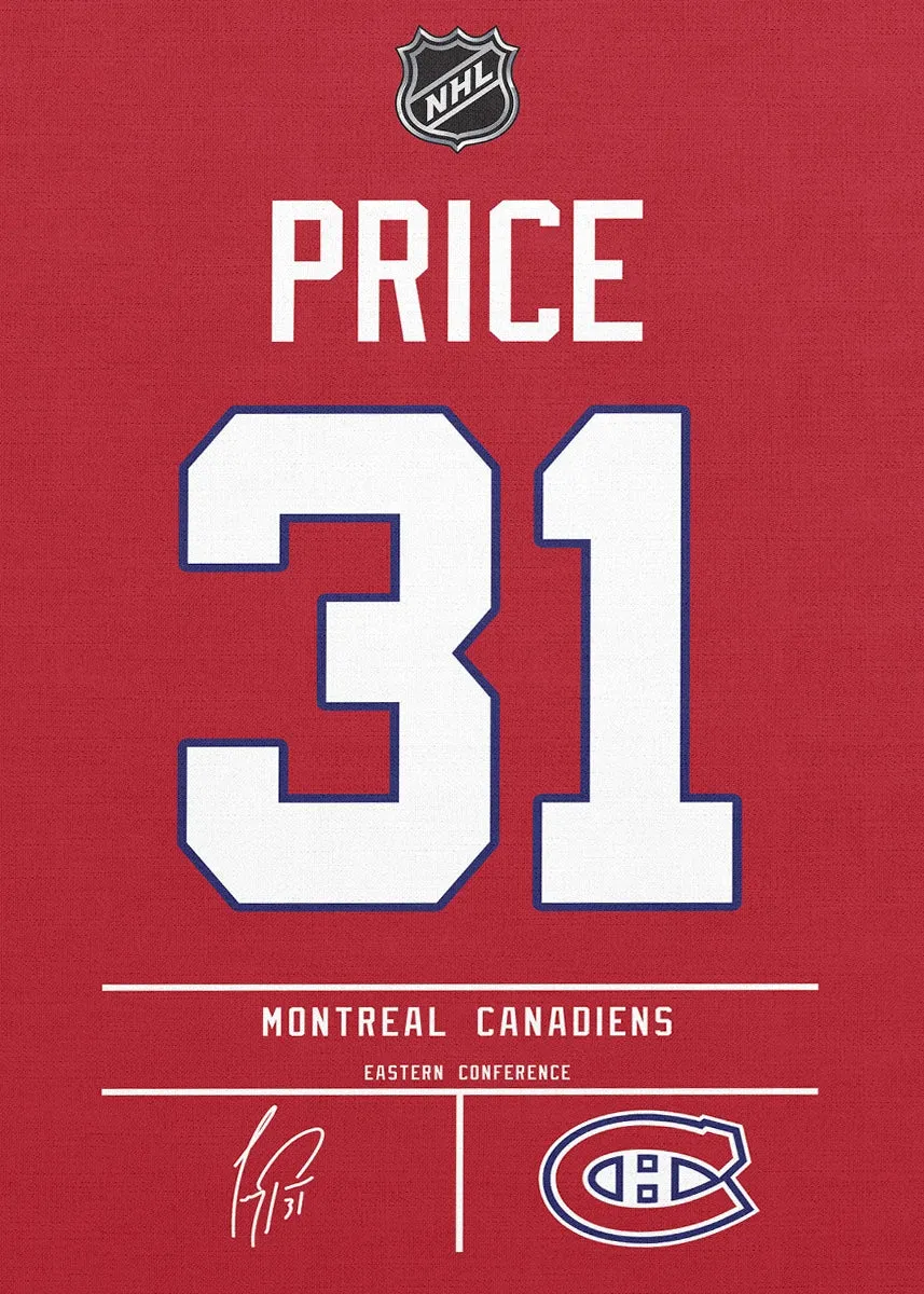 Carey Price Canadiens Hockey Jersey Poster