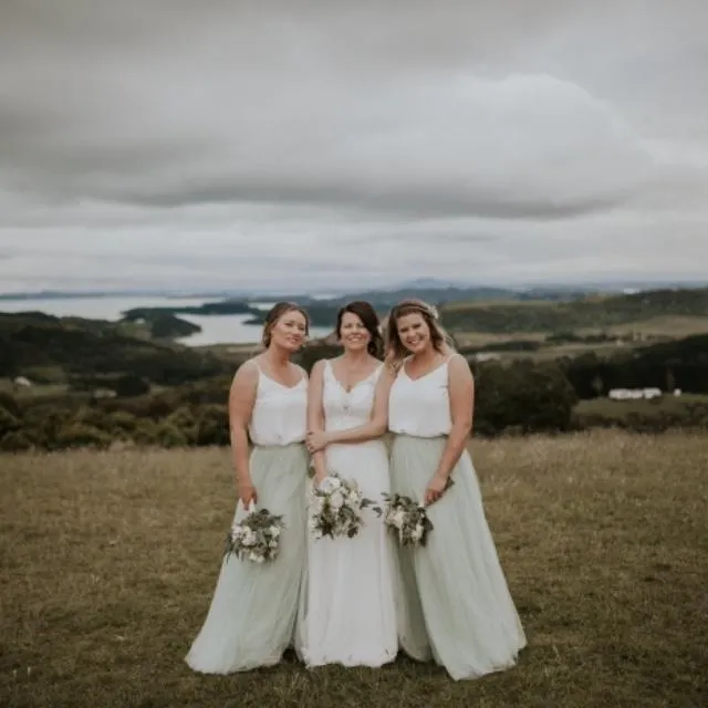 Casual Beach Tulle Summer Beach Two Piece Bridesmaids Dresses Sets