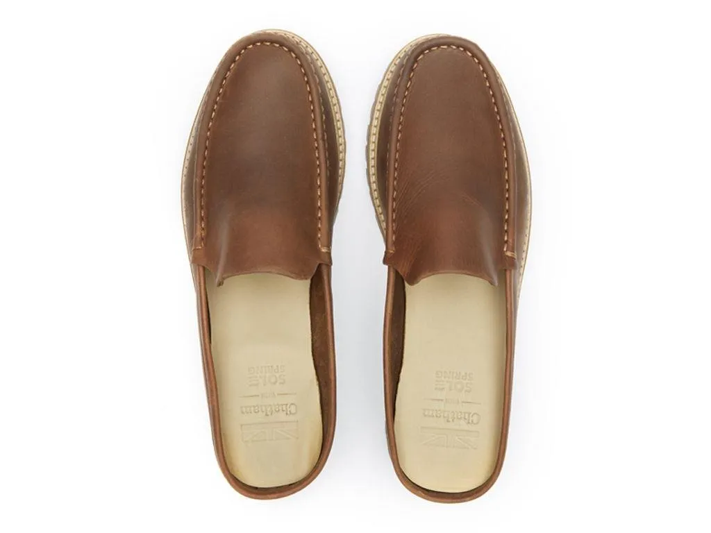Chatham Mens Hart - Tan Premium Leather Mules
