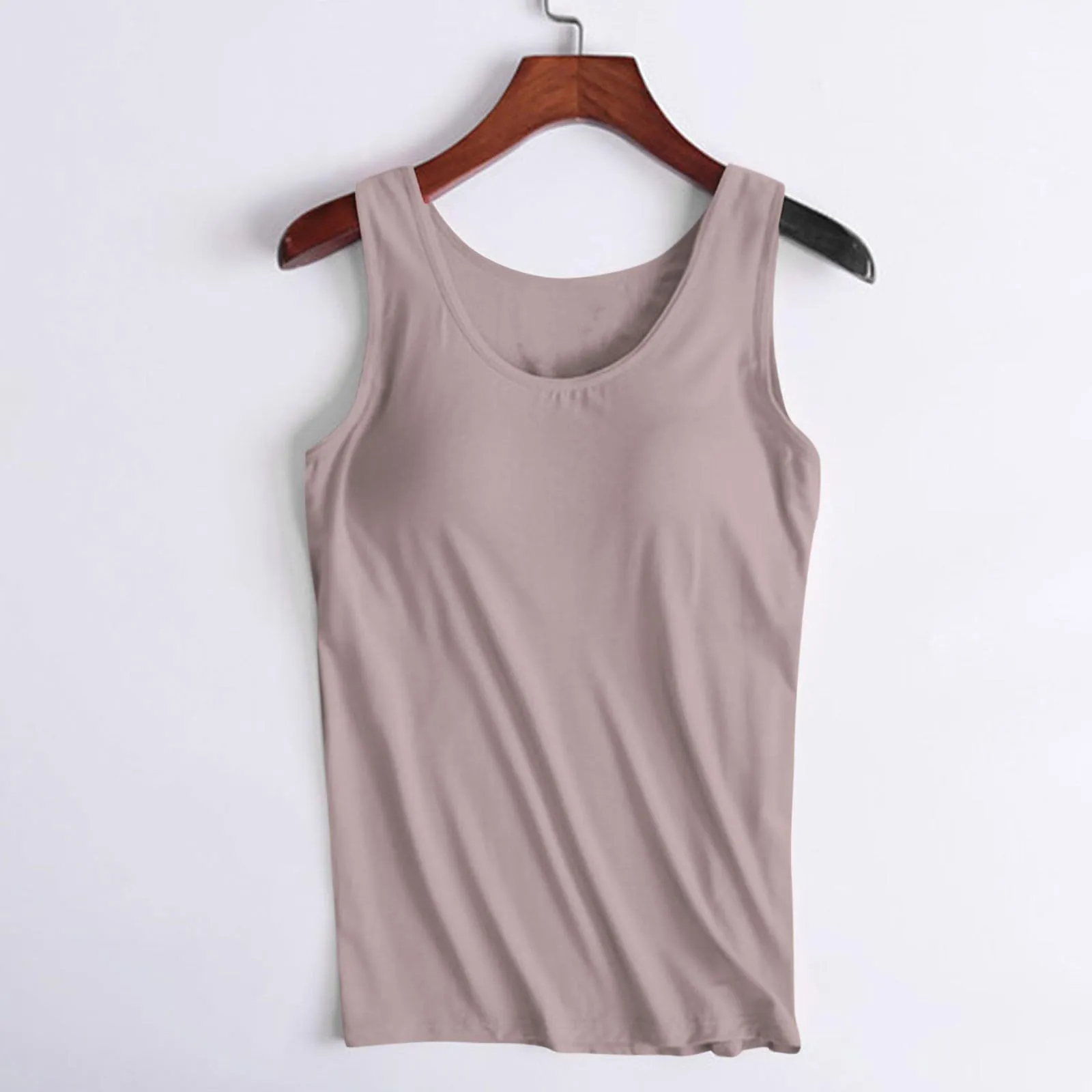 Deals of The Day Clearance Prime Sale, Shelf Bra Camisole for Women, Built in Bra Tank Tops for Women Summer Tank Top Shelf Bra Padded Athletic Tank Tops Workout Sports Bra Top for 2024 Coffee