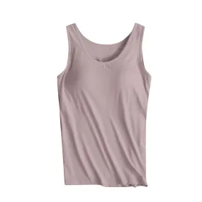 Deals of The Day Clearance Prime Sale, Shelf Bra Camisole for Women, Built in Bra Tank Tops for Women Summer Tank Top Shelf Bra Padded Athletic Tank Tops Workout Sports Bra Top for 2024 Coffee