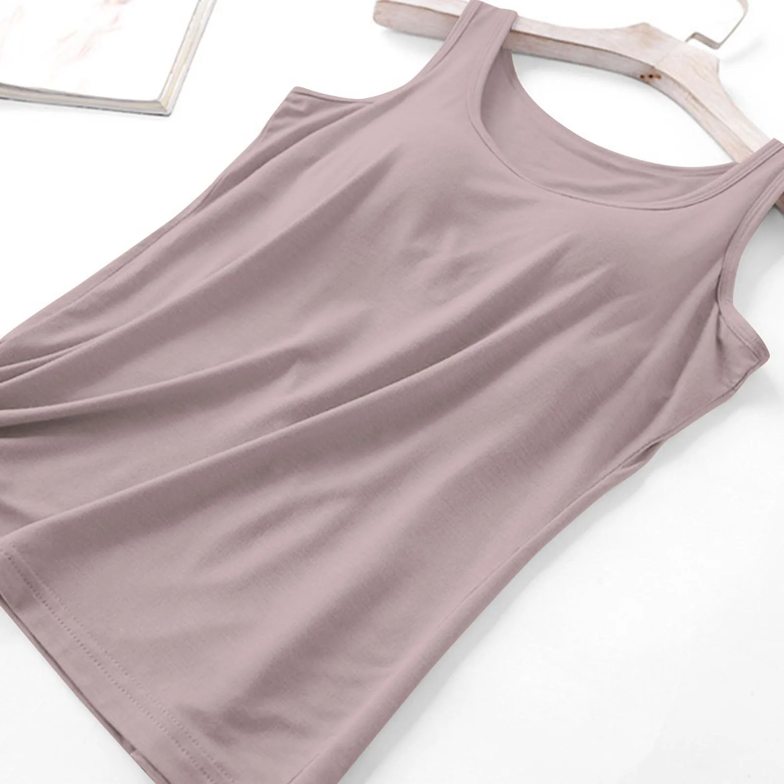 Deals of The Day Clearance Prime Sale, Shelf Bra Camisole for Women, Built in Bra Tank Tops for Women Summer Tank Top Shelf Bra Padded Athletic Tank Tops Workout Sports Bra Top for 2024 Coffee