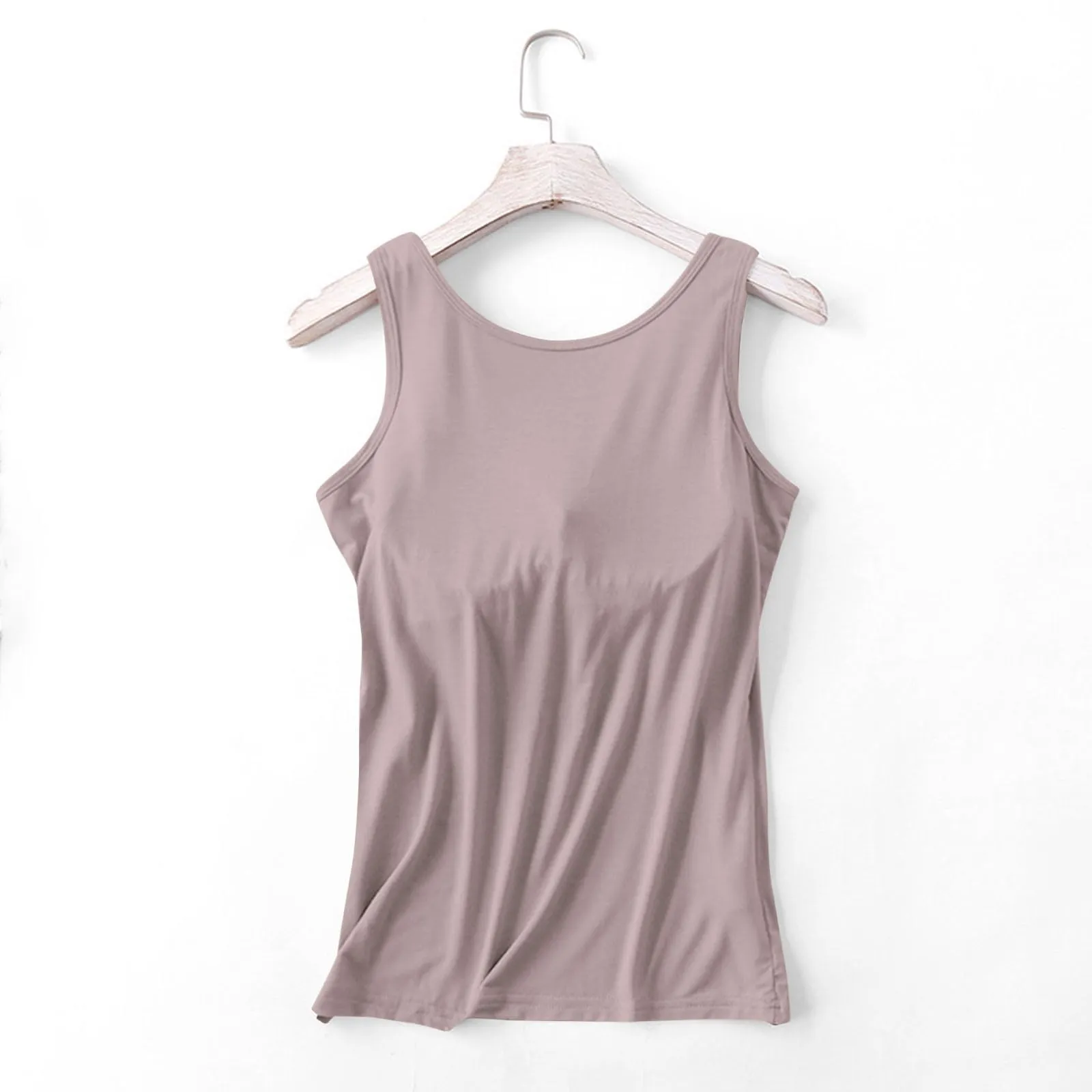 Deals of The Day Clearance Prime Sale, Shelf Bra Camisole for Women, Built in Bra Tank Tops for Women Summer Tank Top Shelf Bra Padded Athletic Tank Tops Workout Sports Bra Top for 2024 Coffee