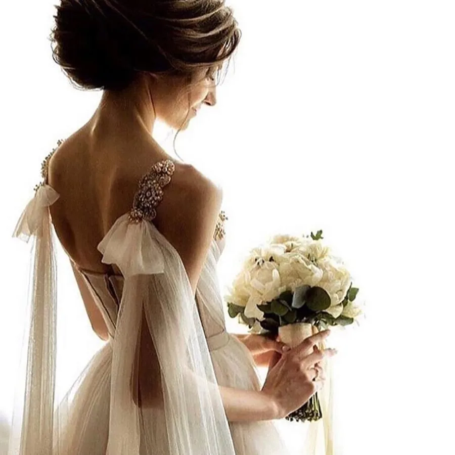 Delicate Haute Couture Vintage Wedding Dresses Crystals