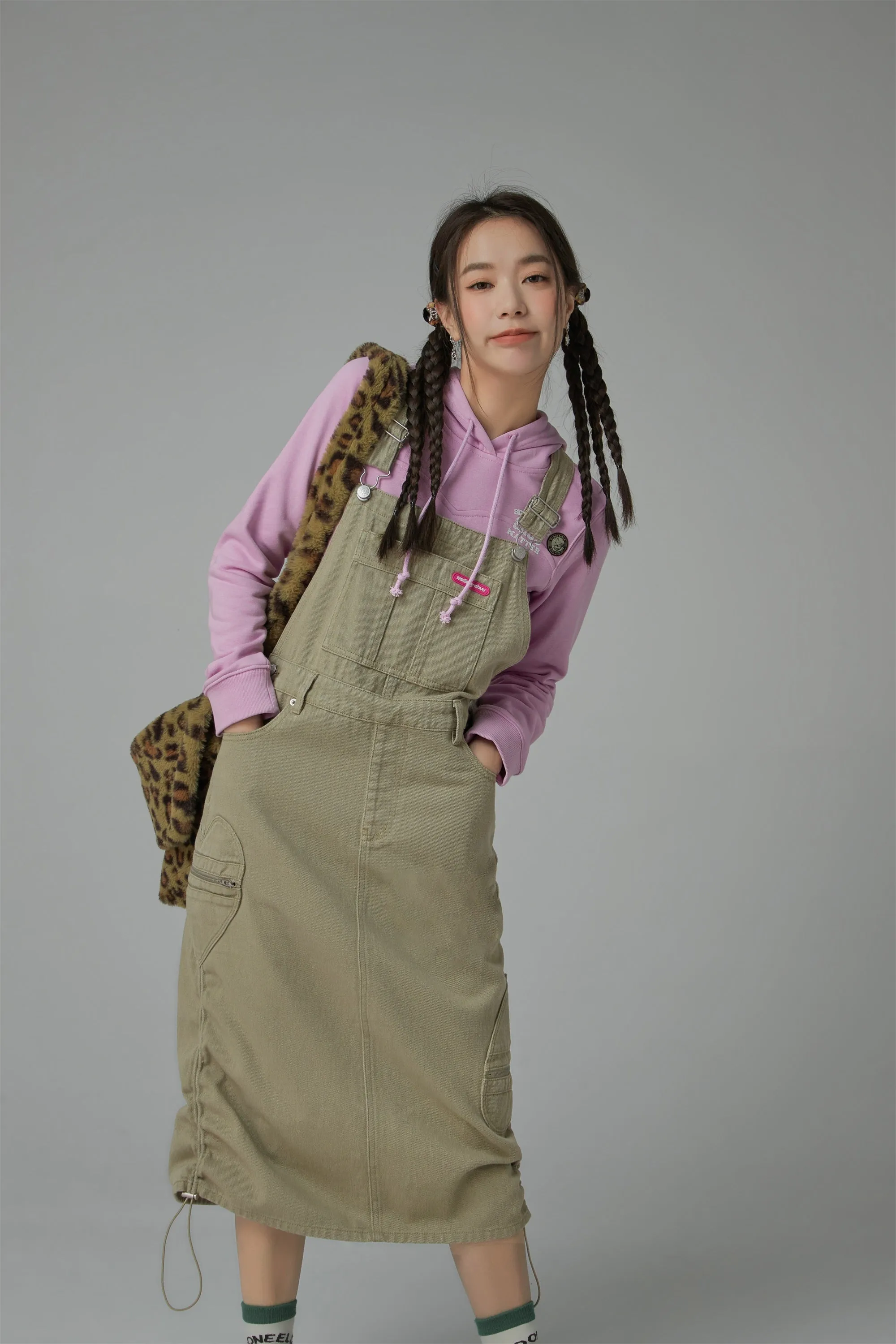 Denim Overalls Long Dress