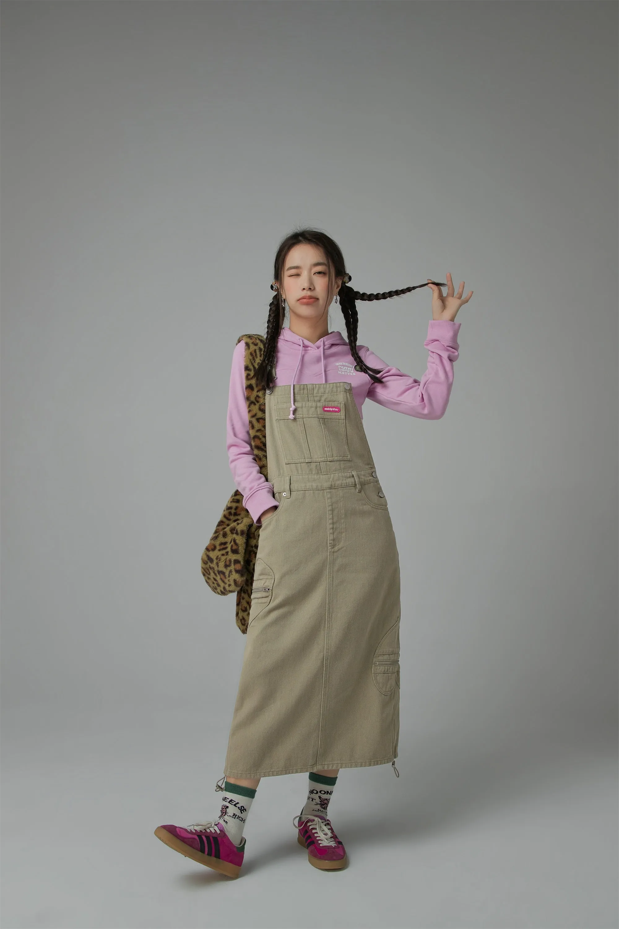 Denim Overalls Long Dress