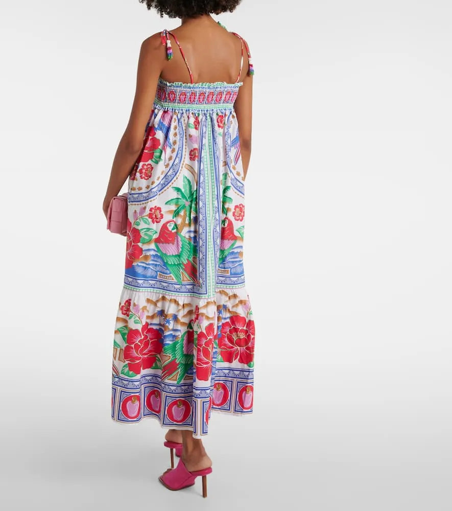 Farm Rio Floral cotton midi dress