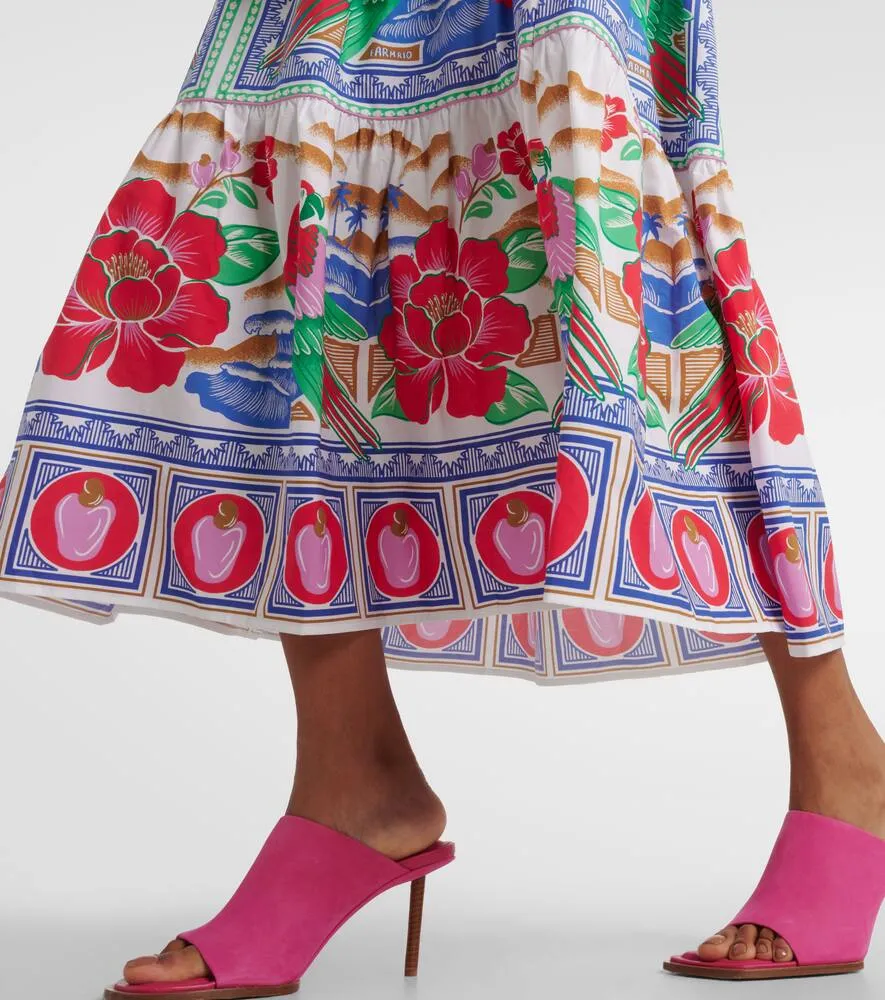 Farm Rio Floral cotton midi dress