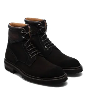 Flat Feet Shoes - Brown Suede Boston Chunky Oxford Boots with Arch Support - Hiking and Trekking Boots