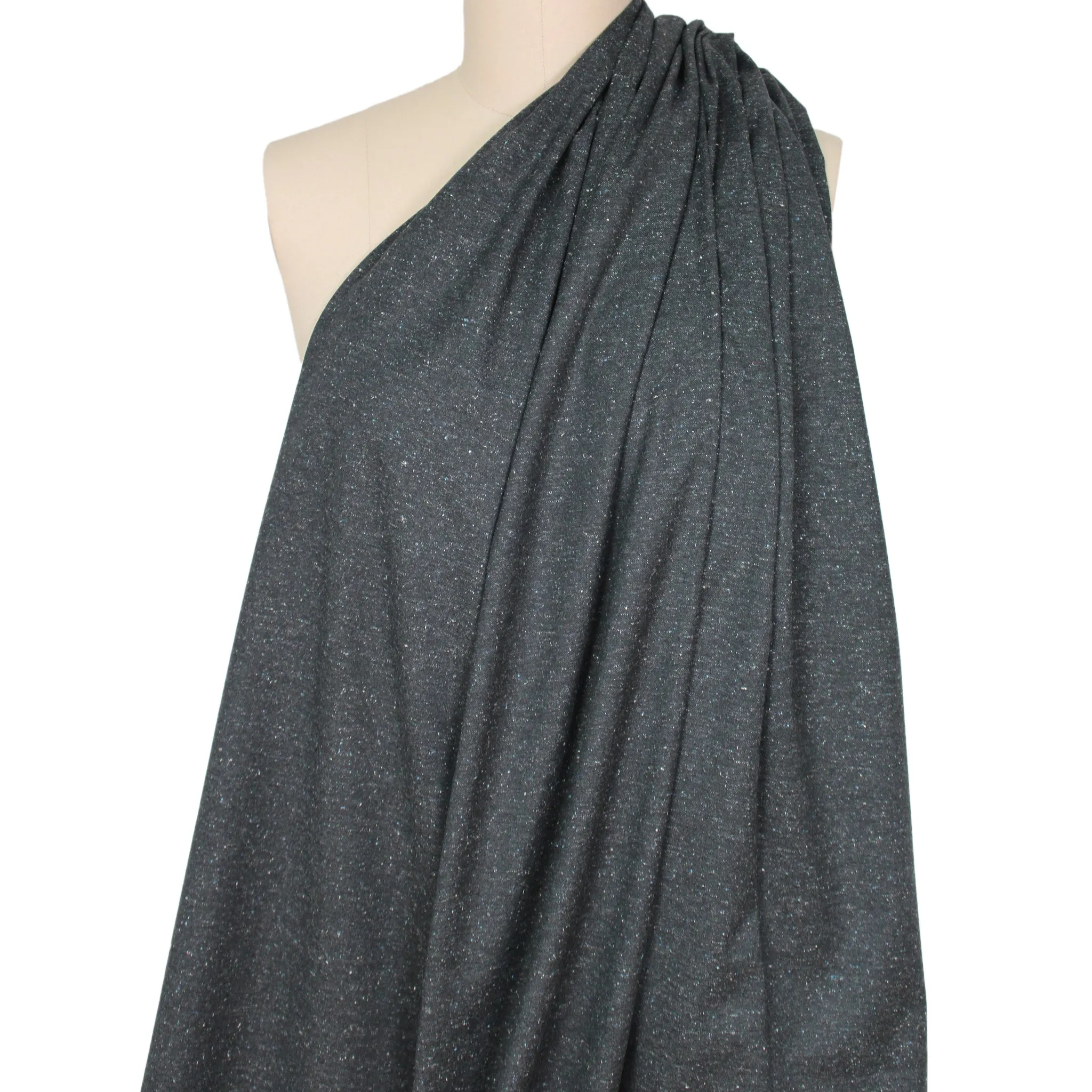 French wool/cotton lightweight woven suiting - charcoal melange