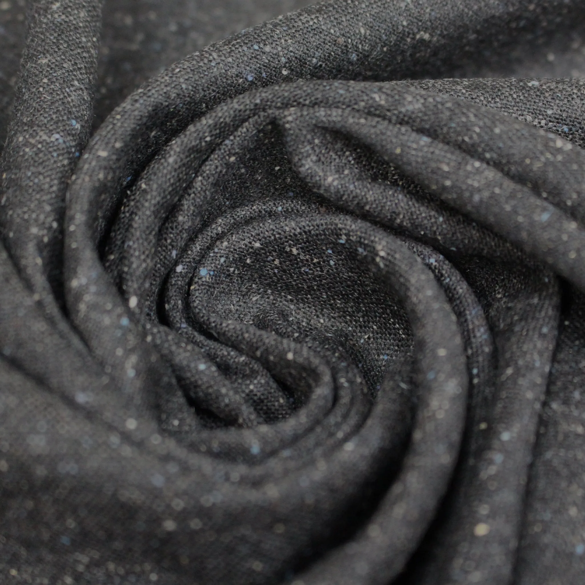 French wool/cotton lightweight woven suiting - charcoal melange