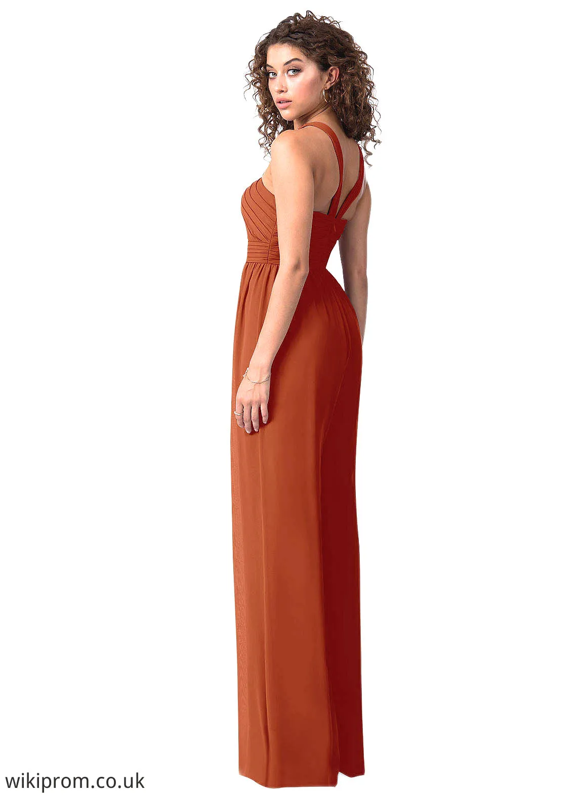 Gabriella Pleated Chiffon Jumpsuit Paprika Dress SWKP0019654