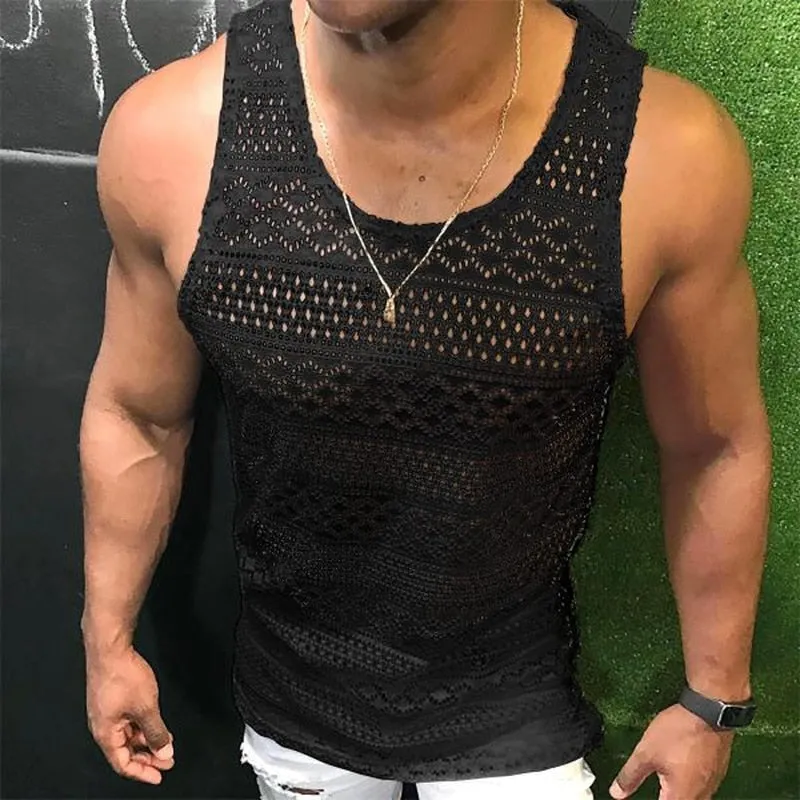 Lace Hollow Tank Tops