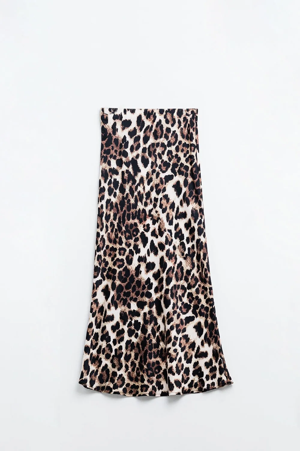 Leopard print mid-rise Flared midi skirt