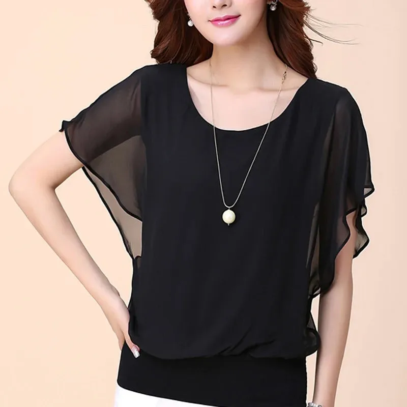 Lucinda - Lightweight Pleated Chiffon Blouse for Women