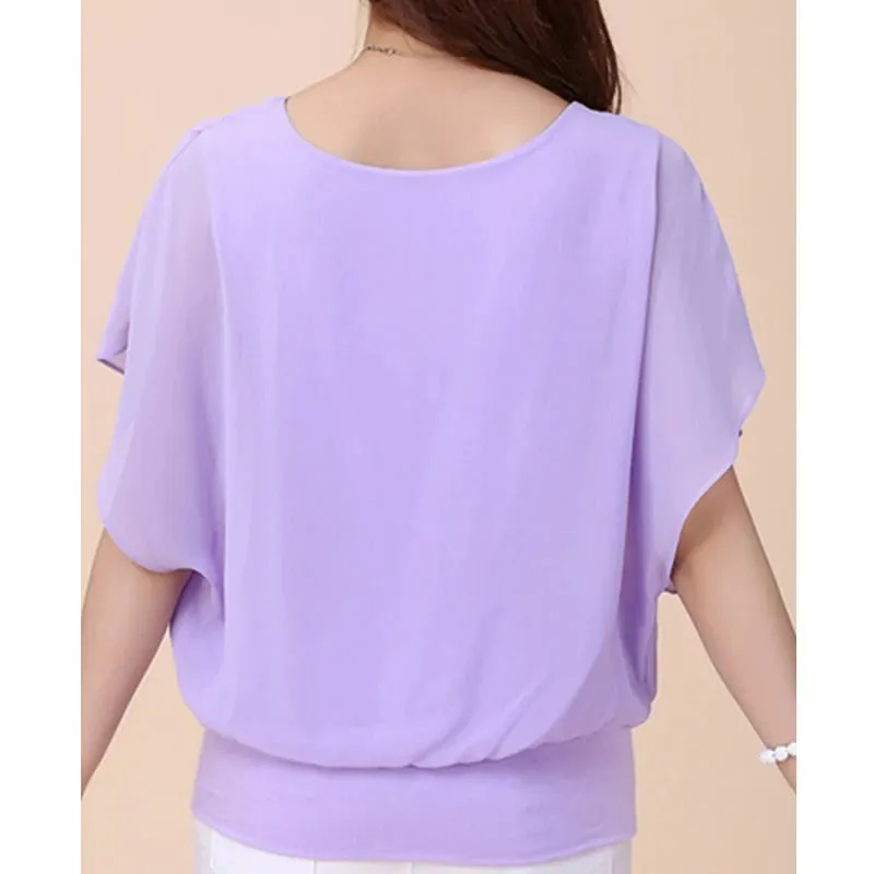 Lucinda - Lightweight Pleated Chiffon Blouse for Women