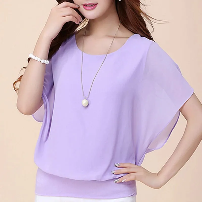 Lucinda - Lightweight Pleated Chiffon Blouse for Women