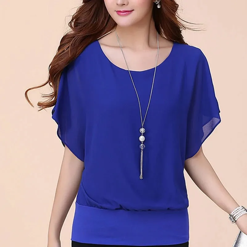Lucinda - Lightweight Pleated Chiffon Blouse for Women