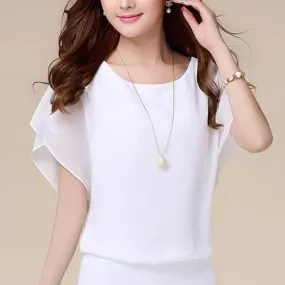 Lucinda - Lightweight Pleated Chiffon Blouse for Women