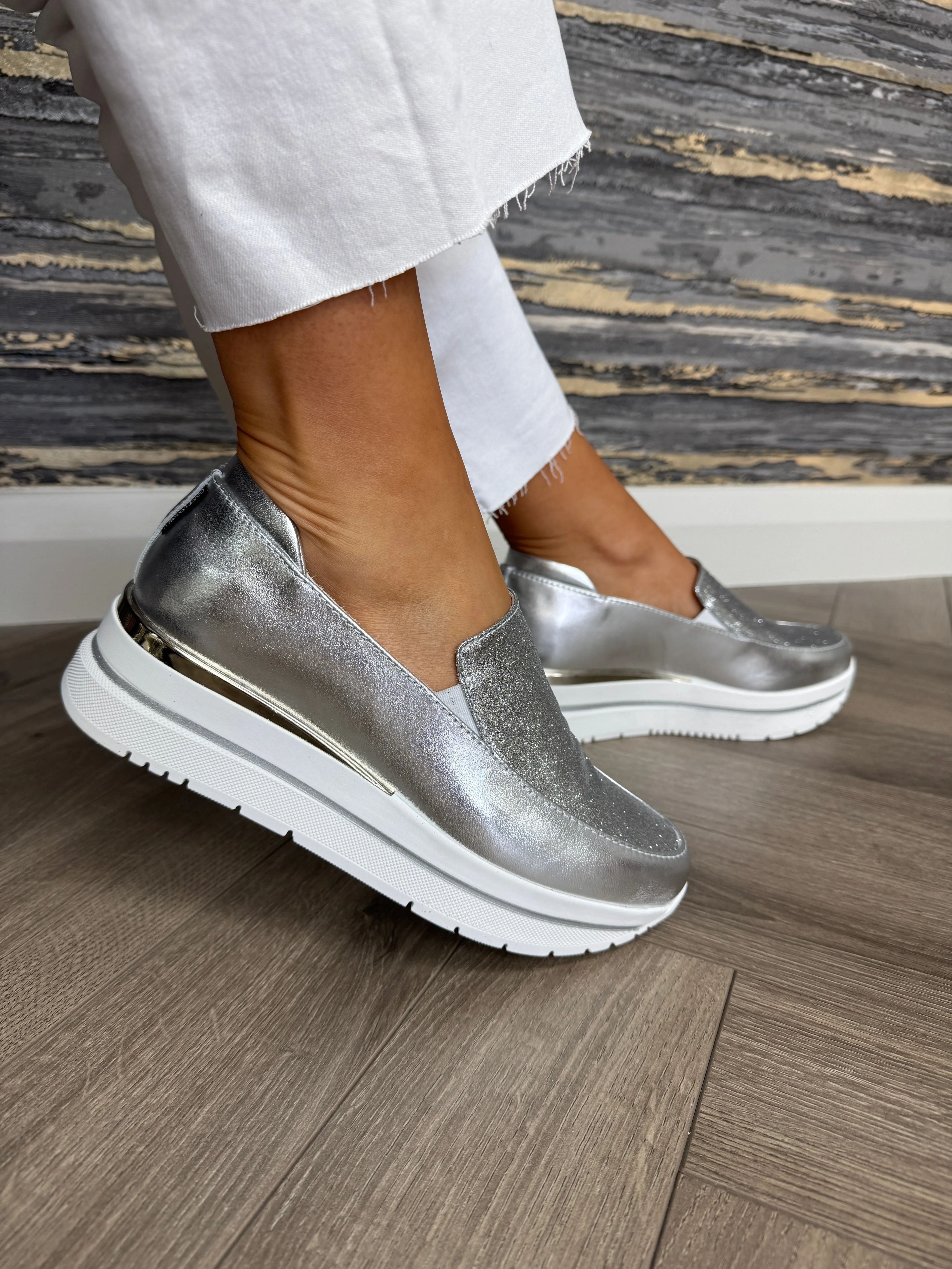 Marco Moreo M6534JLAR Wedge Loafer With Glitter - Glitter Star (MM8)