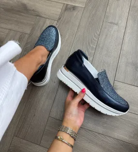 Marco Moreo M654JLBL Wedge Loafer With Glitter - Blu (MM5)