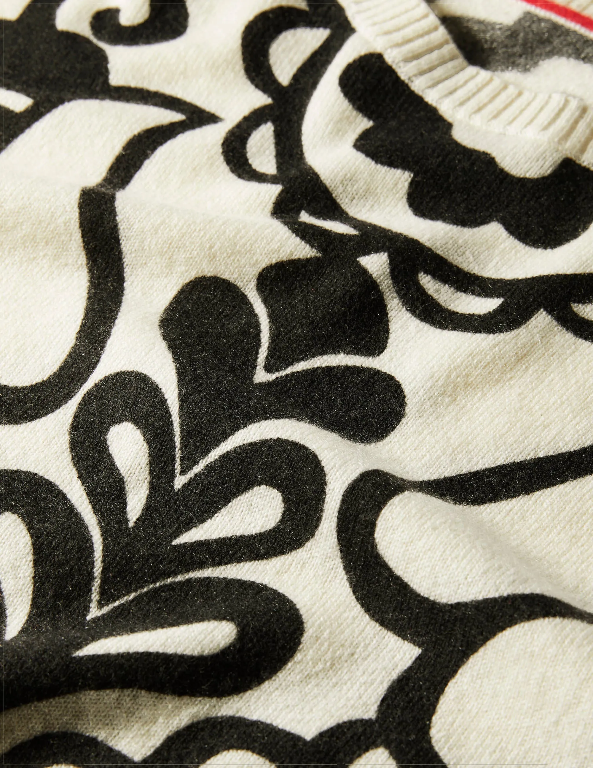 Margot Cashmere Jumper-Ivory, Floral Heart