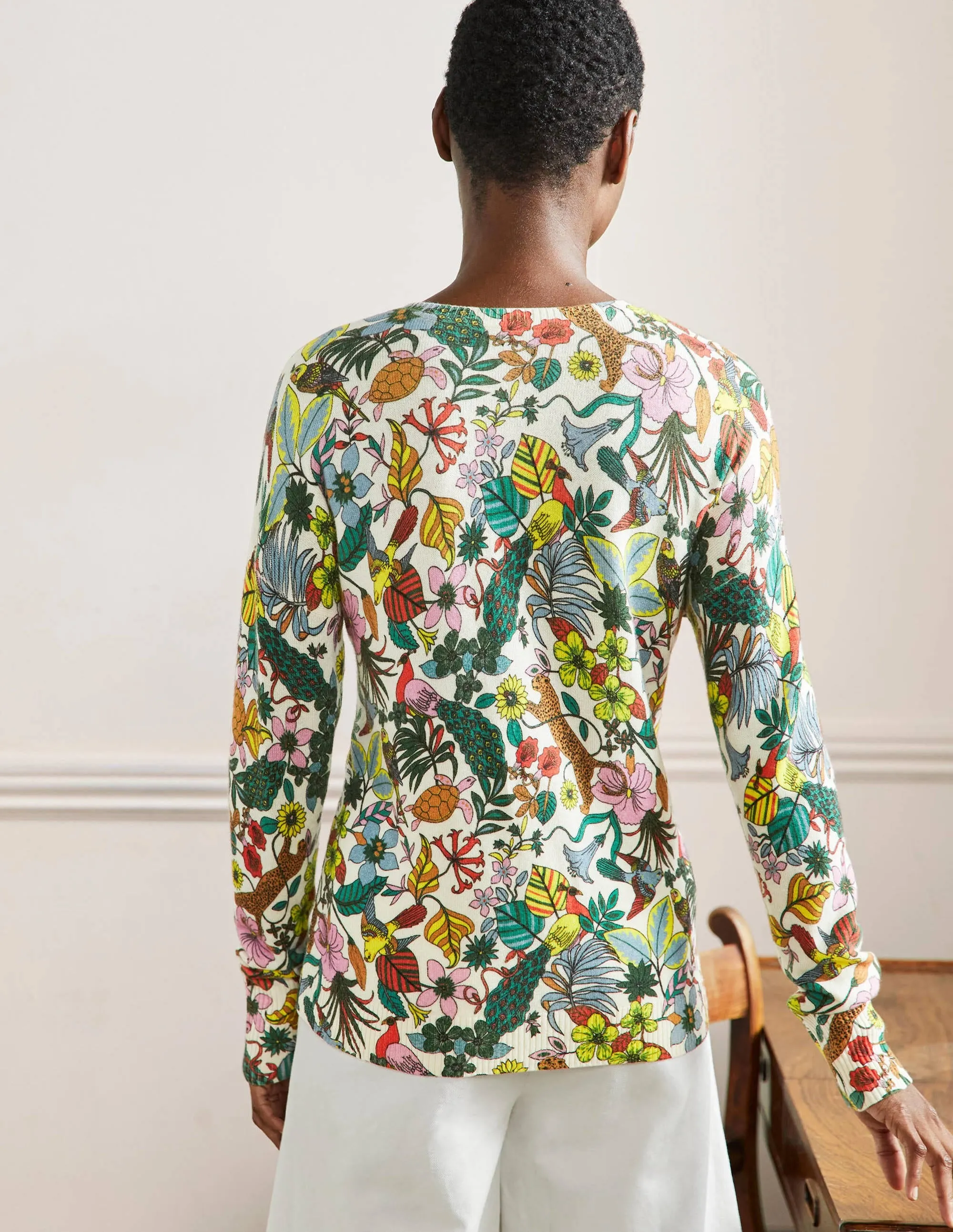 Margot Cashmere Jumper-Multi, Exotic Paradise