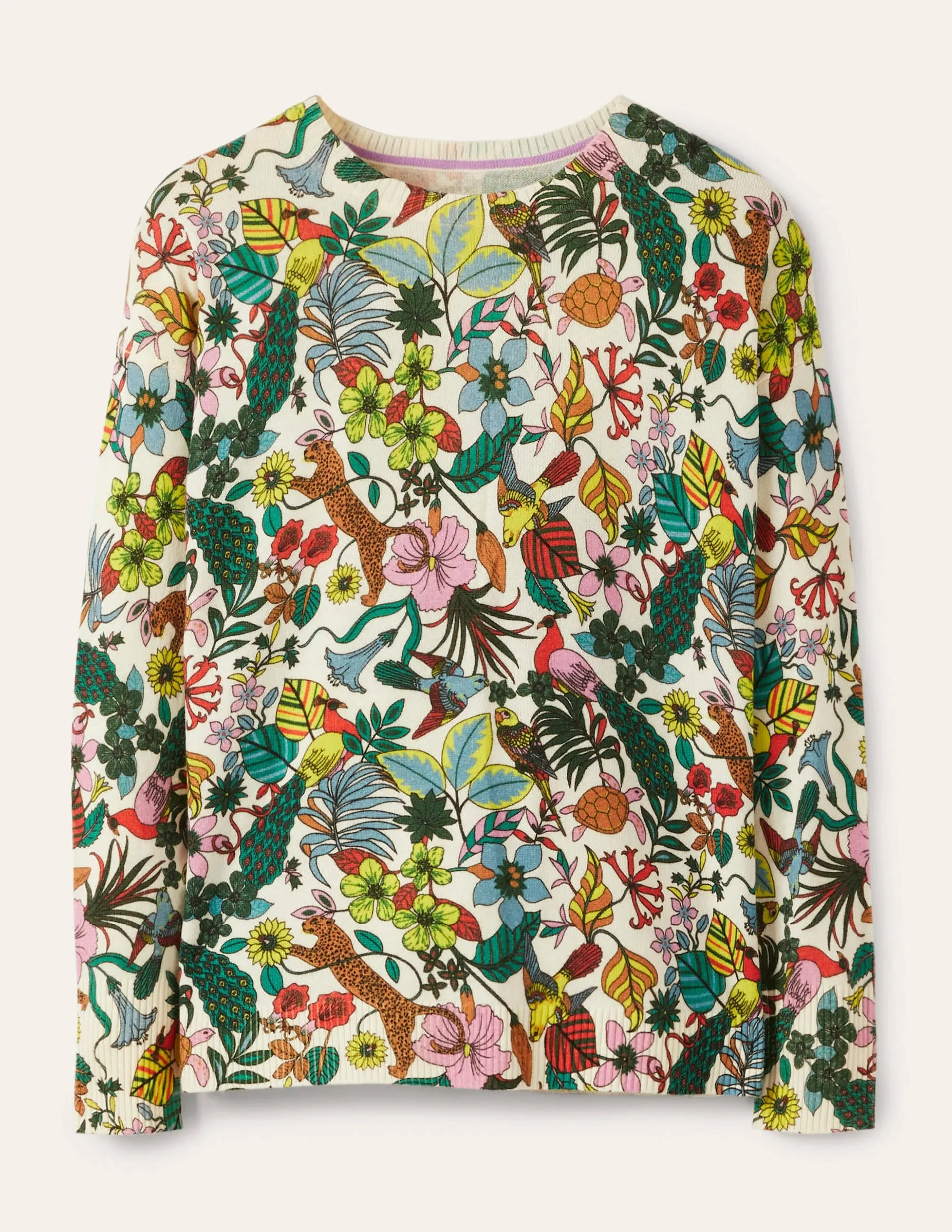 Margot Cashmere Jumper-Multi, Exotic Paradise