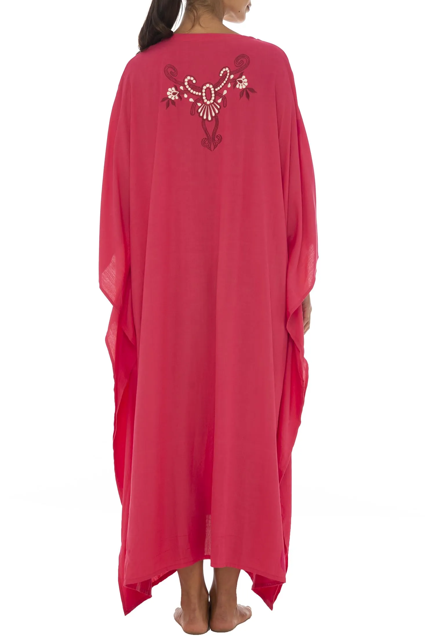 Maxi Embroidered Beach Dress Cover Up