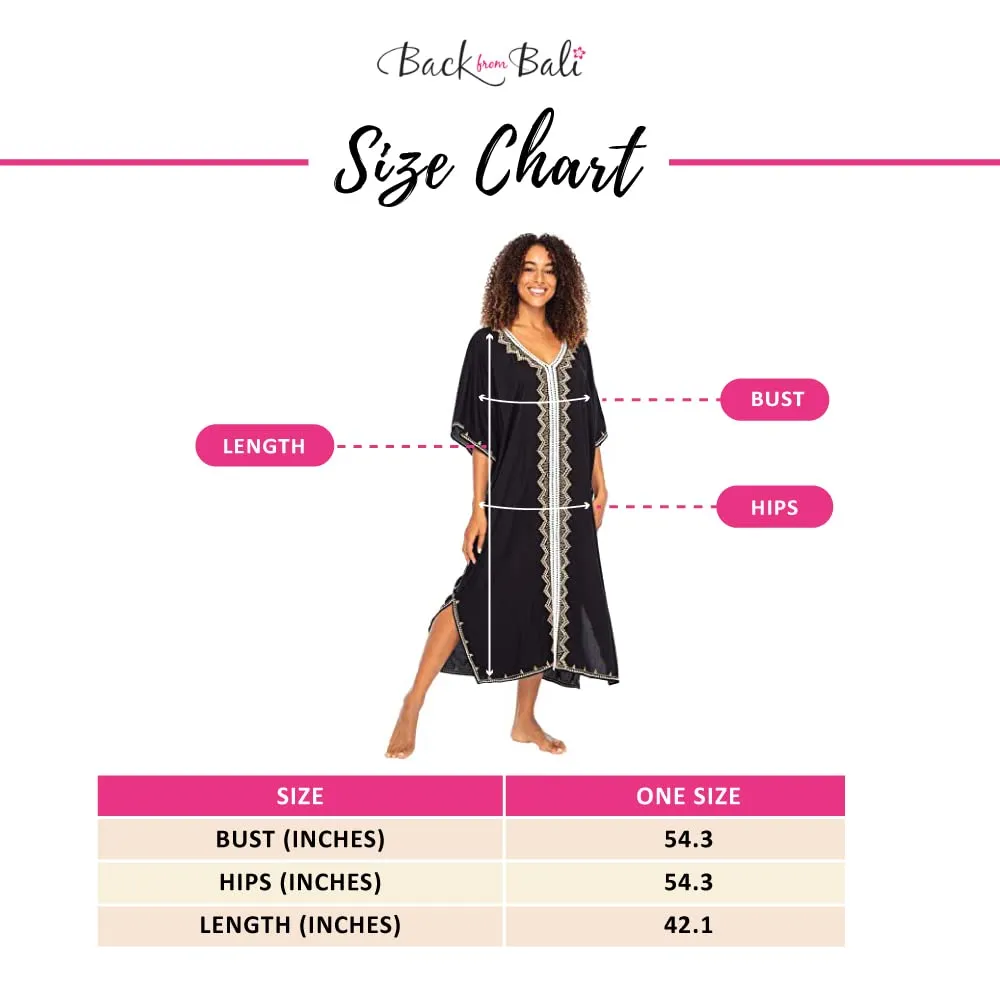 Maxi Embroidered Beach Dress Cover Up