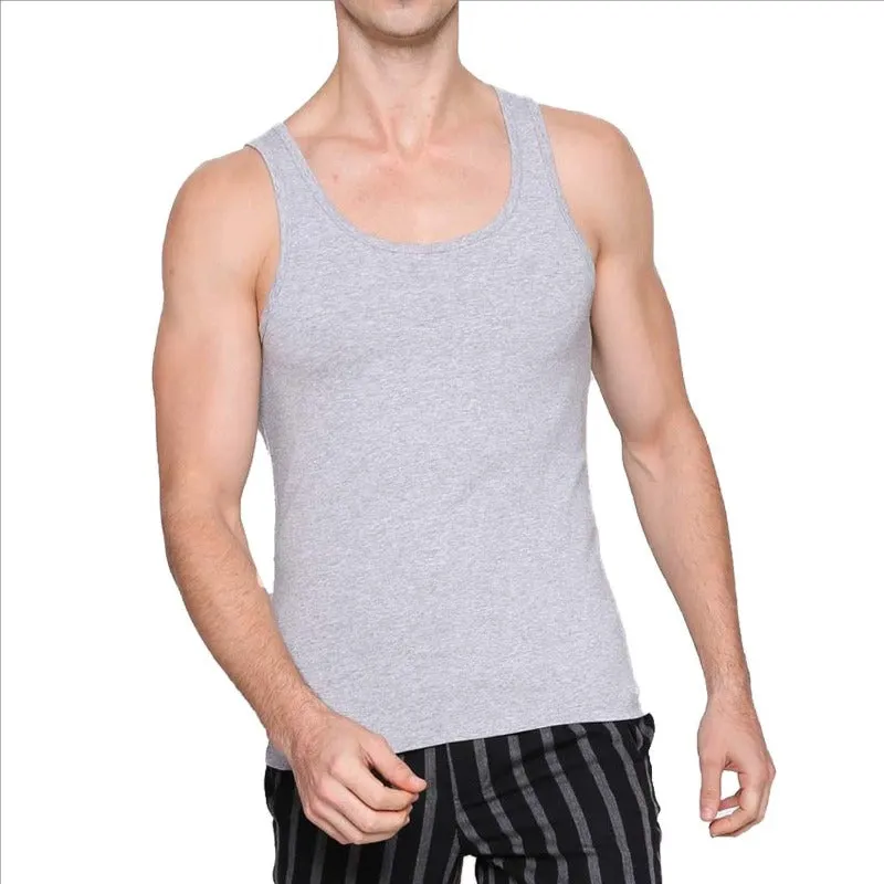 Men's Multicolor Scoop Neck Plus Size Cotton Tank Tops