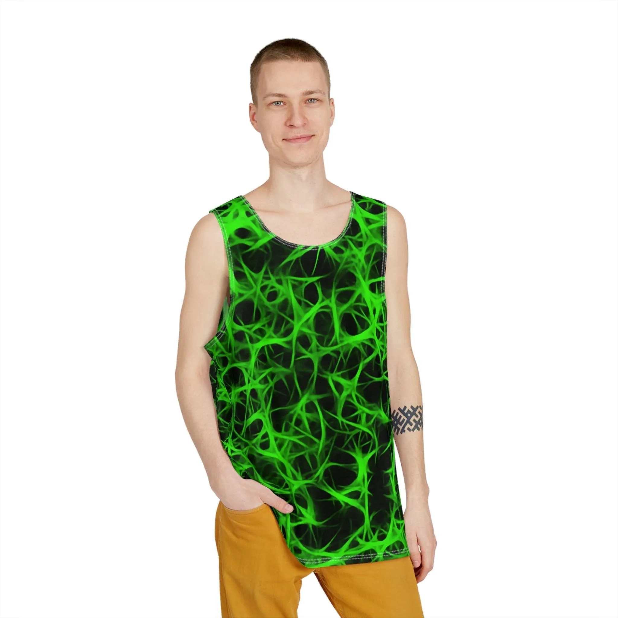 Neon Green Charged Men's Tank