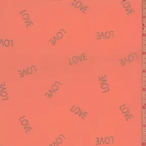 Neon Orange/Silver "Love" Georgette Fabric