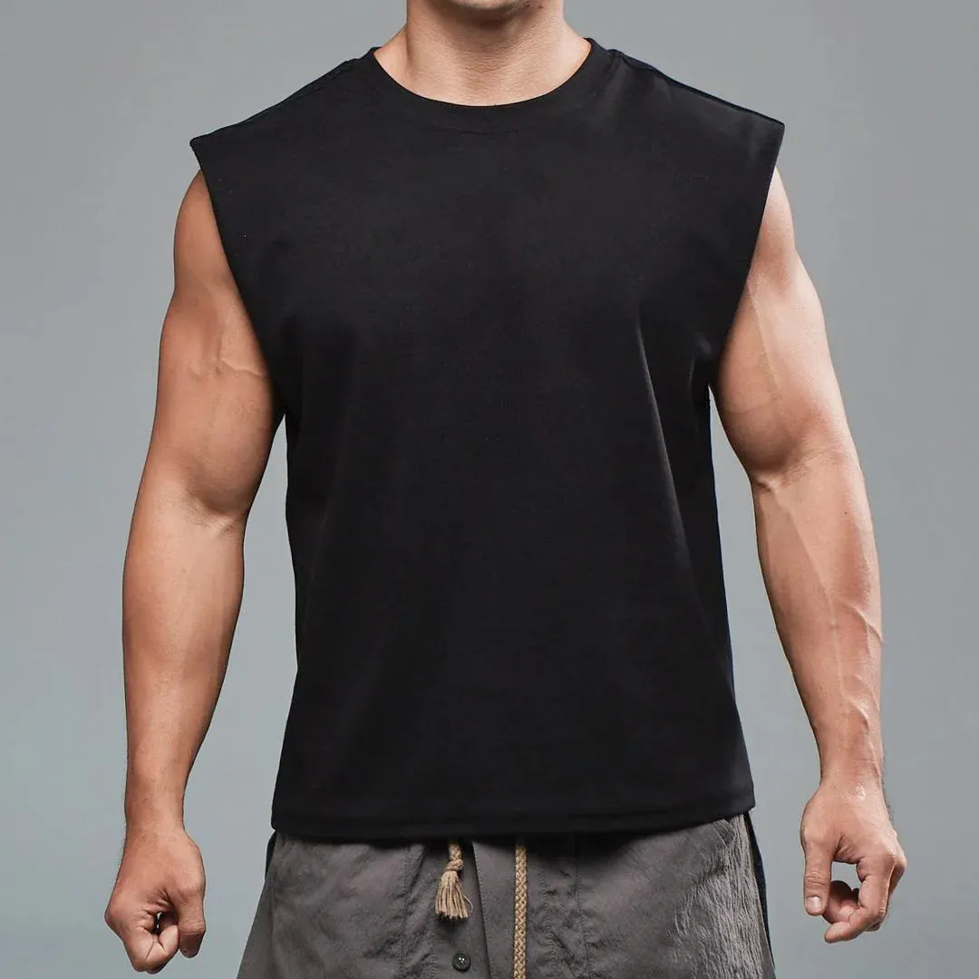 New O neck Tank Top for Men-Sleeveless Workout Cotton Vest