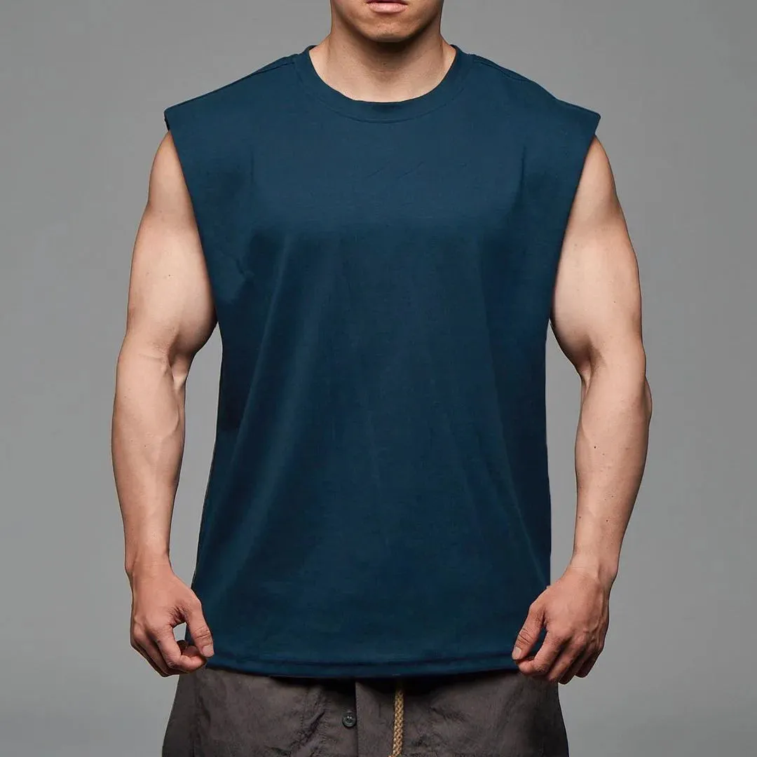 New O neck Tank Top for Men-Sleeveless Workout Cotton Vest