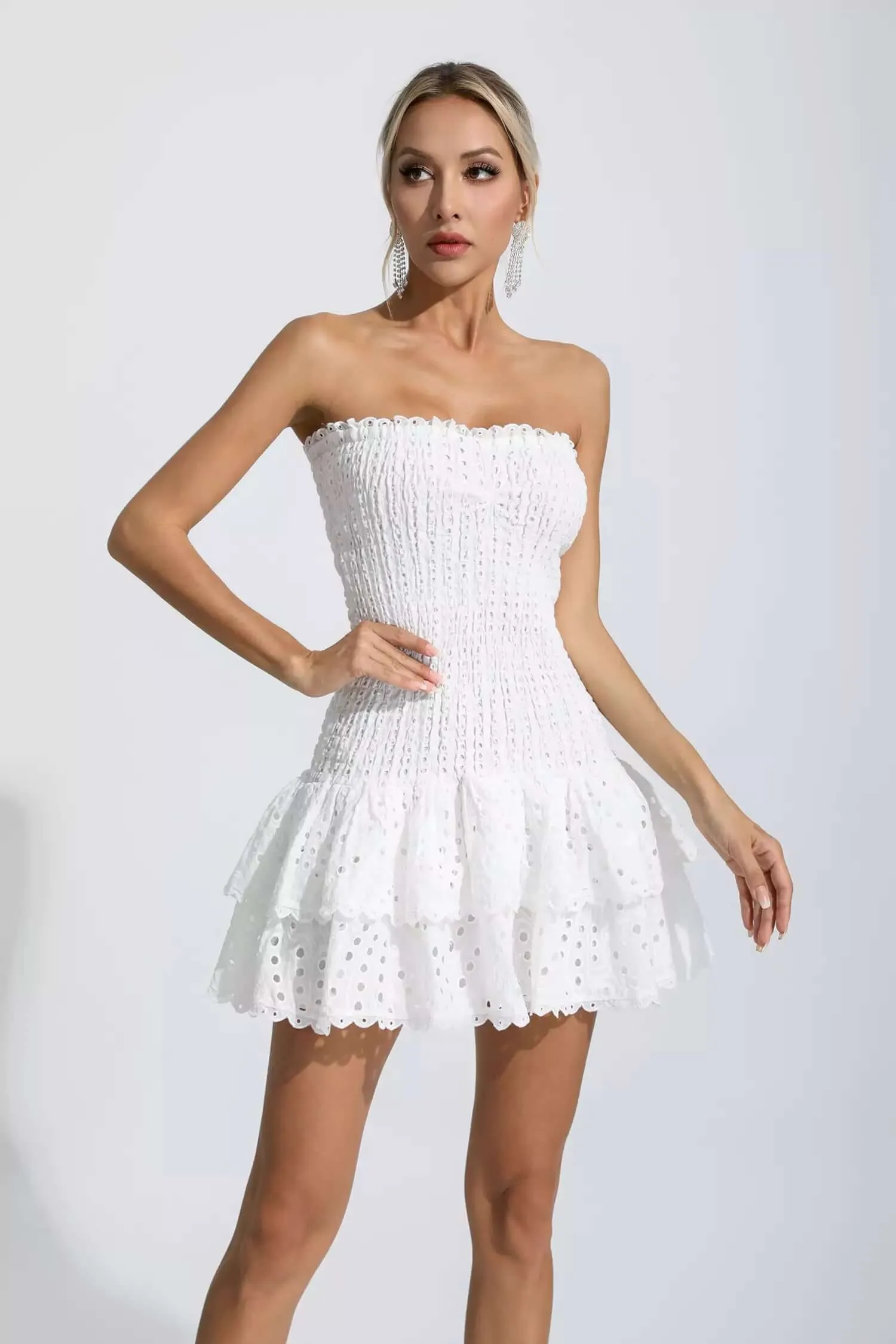 Off Shoulder Layered Dress - Alicia