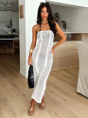 Open Knit Tube Dress Perfect for Beach Vacations