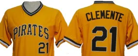 Roberto Clemente Pittsburgh Pirates Yellow Throwback Jersey.