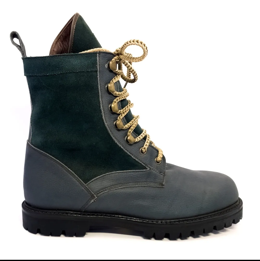 Sample - Harrier Teal green leather & Suede