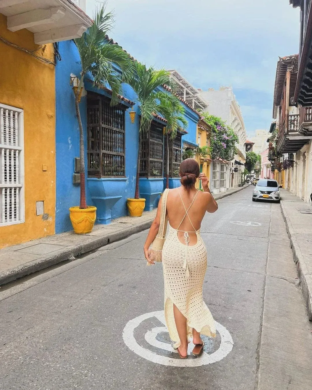 Sexy Knit Cut Out Tassel Spaghetti Strap Bodycon Beach Maxi Dress Summer