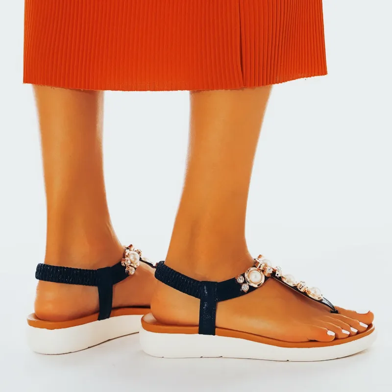 Vanccy Comfortable Pearl On Cloud Sandals
