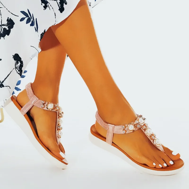 Vanccy Comfortable Pearl On Cloud Sandals